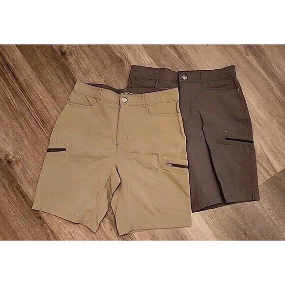 Rugged Elements Mens Youth Shorts Size 16 Lot Of 2  Tan and Dark Grey Cargo - Picture 10 of 10